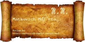 Matkovich Márta névjegykártya