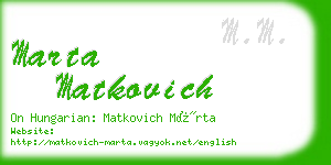 marta matkovich business card
